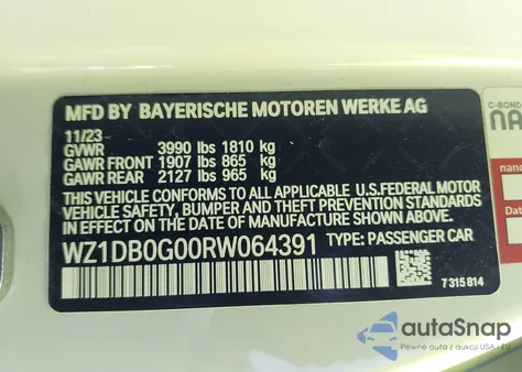 2024 Toyota Gr Supra 3.0 Premium from USA, damaged, VIN WZ1DB0G00RW064391